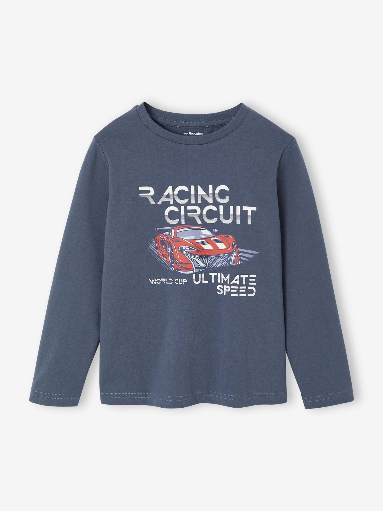 Jongens-T-shirt met ludiek patroon leigrijs afbeelding