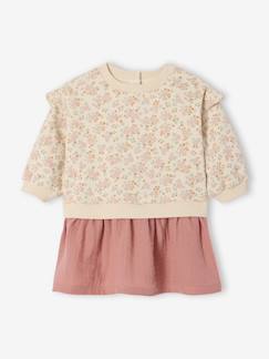 Baby-Jurk van twee materialen met lange mouwen