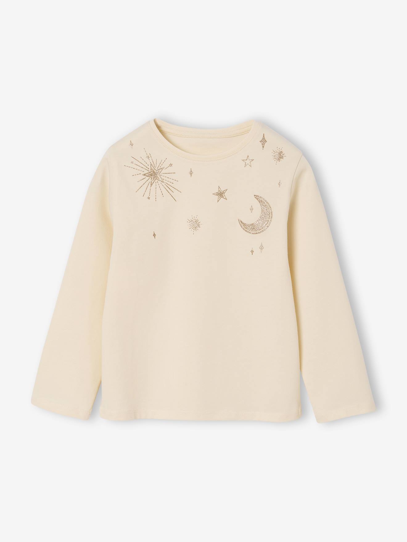 T-shirt met glinsterende sterren voor meisjes vanille afbeelding