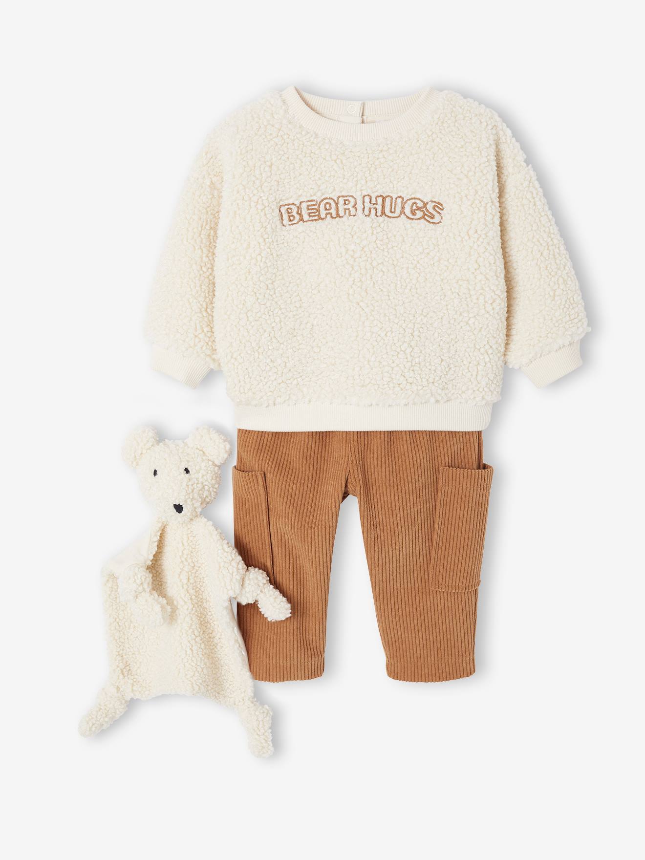 Babyset sweater + broek + knuffel karamel afbeelding