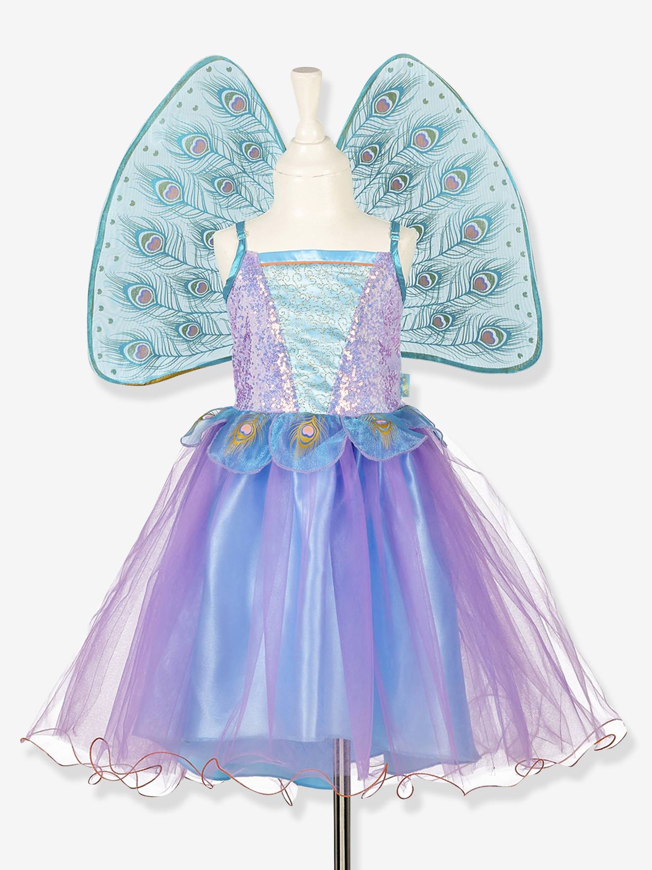 Tamara vermomming: jurk + pauwvleugels SOUZA blauw