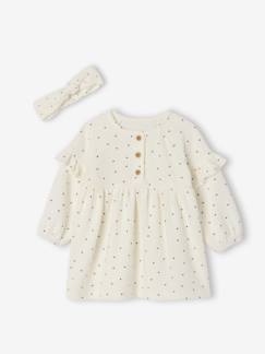 Baby-Babypakje jurk + heupband met hartjesprint