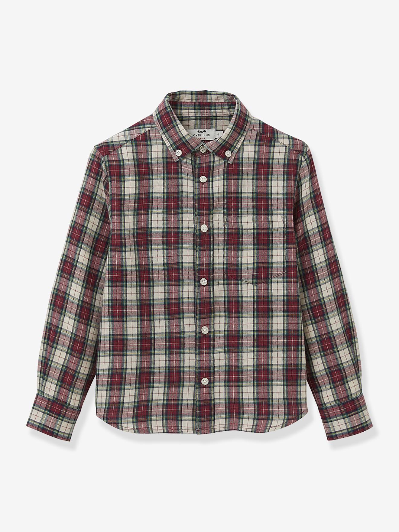 Geruit flanellen hemd voor jongens CYRILLUS rood, geruit afbeelding