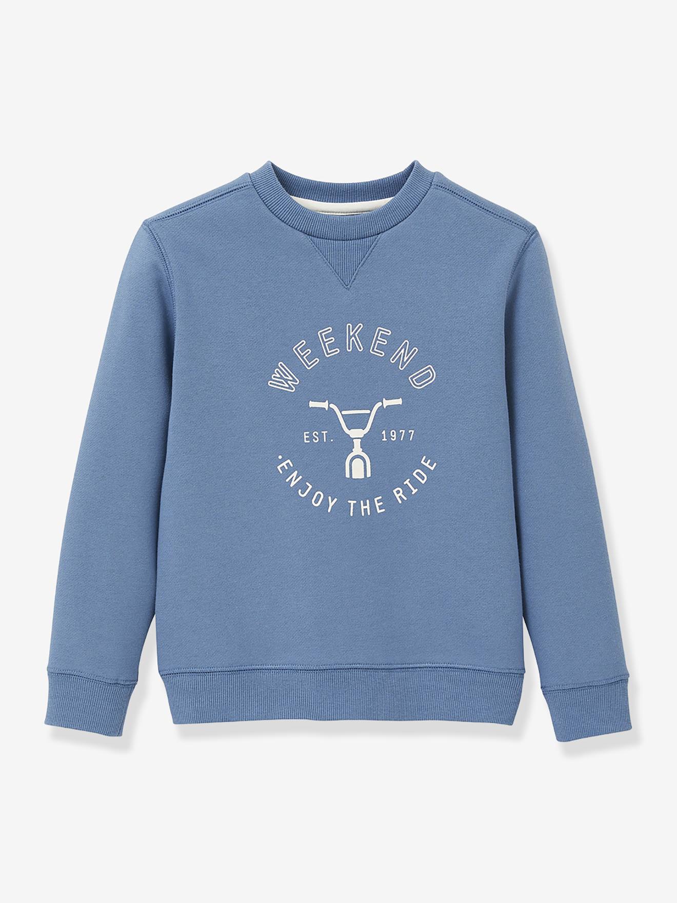 Sweater fiets jongen CYRILLUS blauw afbeelding