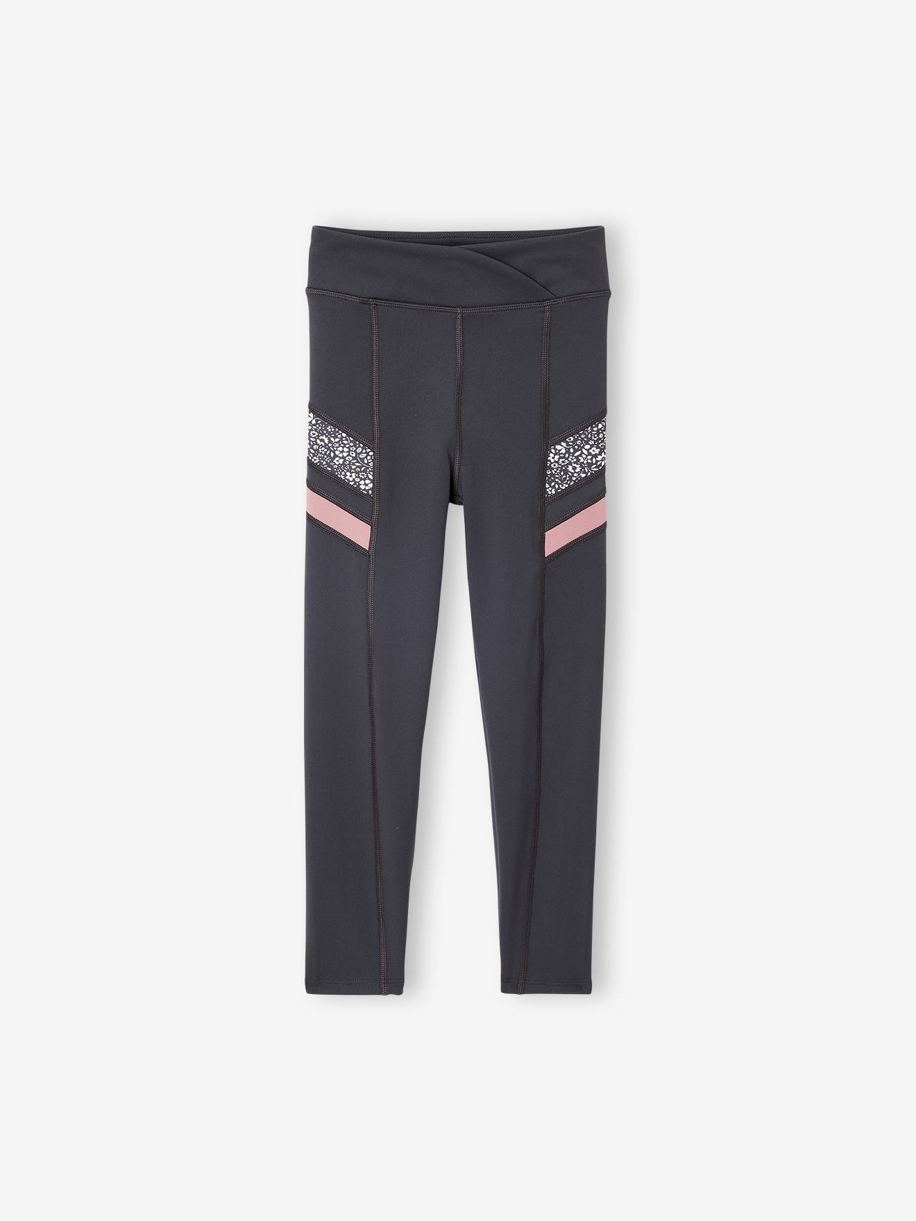 Technische sportlegging voor meisjes met strepen aan de zijkant antraciet afbeelding