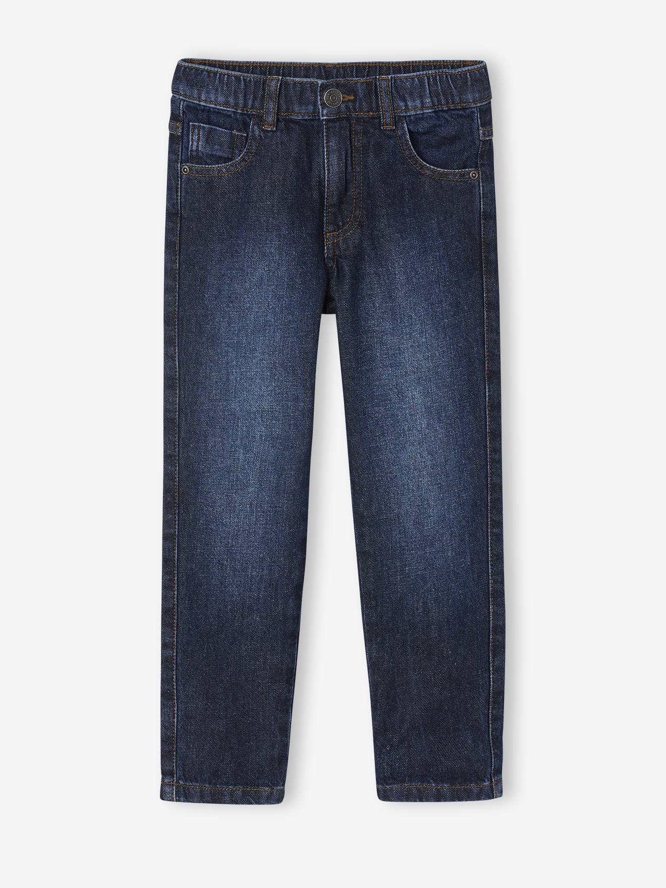 Elastische en verstelbare jeans met wijde pijpen ongewassen denim afbeelding