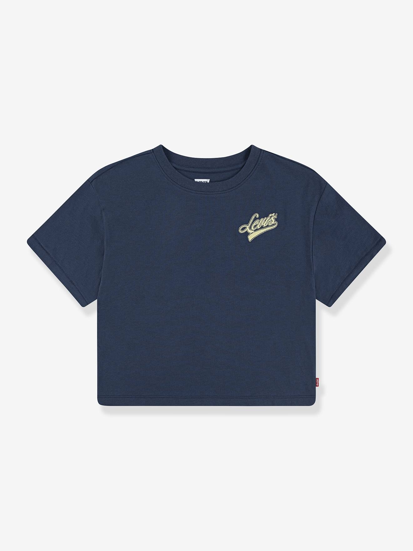 T-shirt meisjes Boxy meet and greek LEVI'S® korte mouwen marineblauw afbeelding