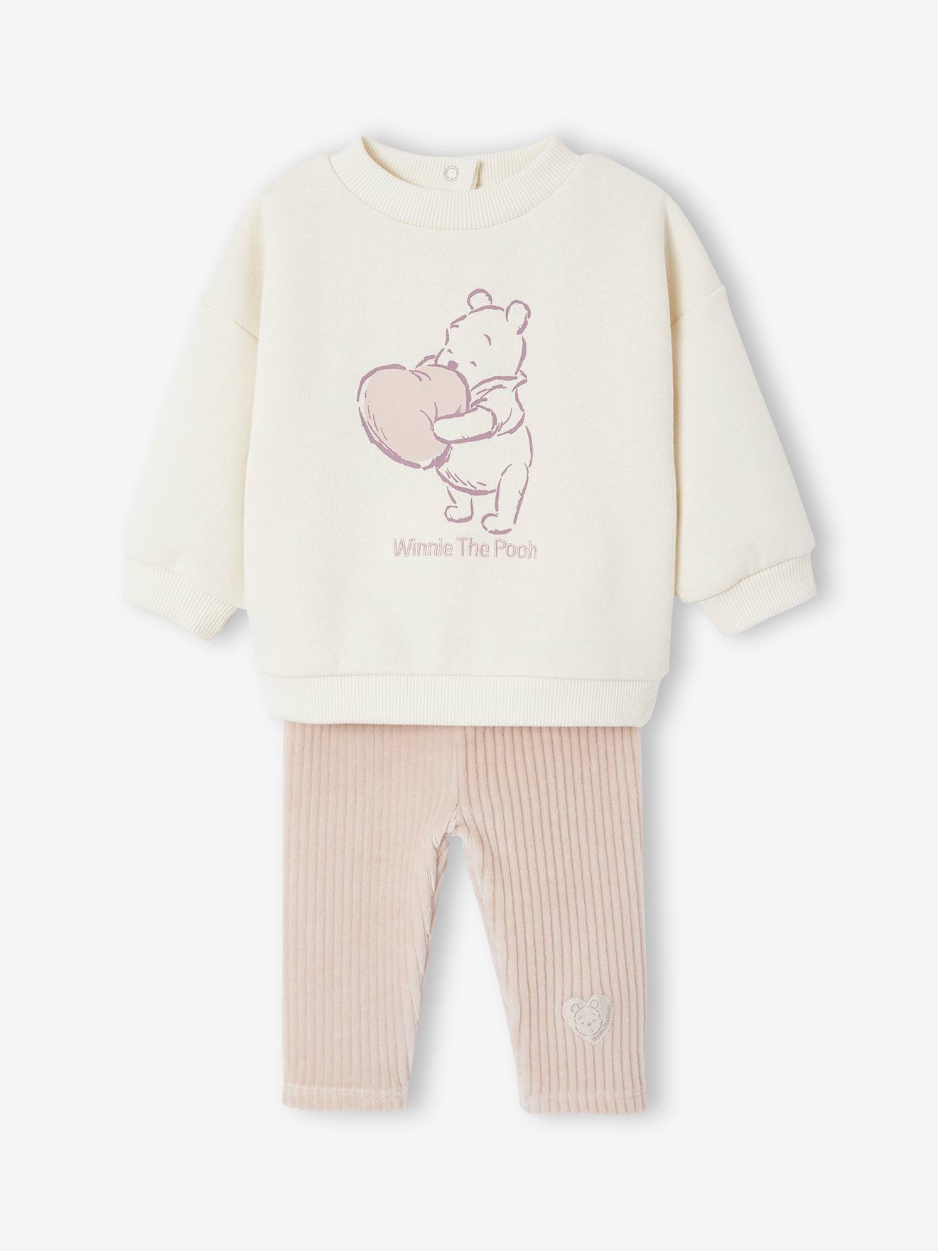 Disney® WINNIE DE POEG babyset fleece sweater + legging van fluweel / velours vanille afbeelding