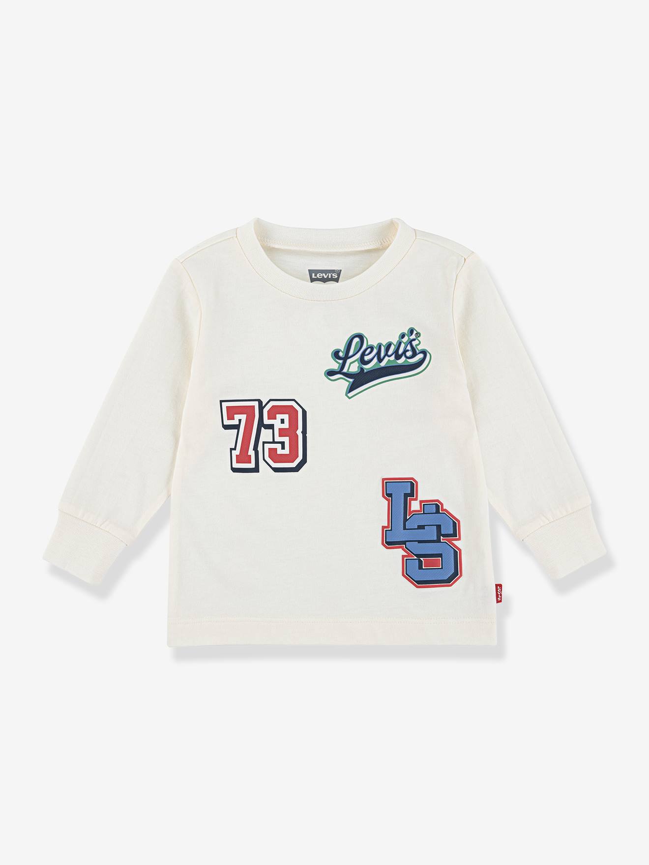 T-shirt met fantasielogo's LEVI'S® lange mouwen ecru afbeelding