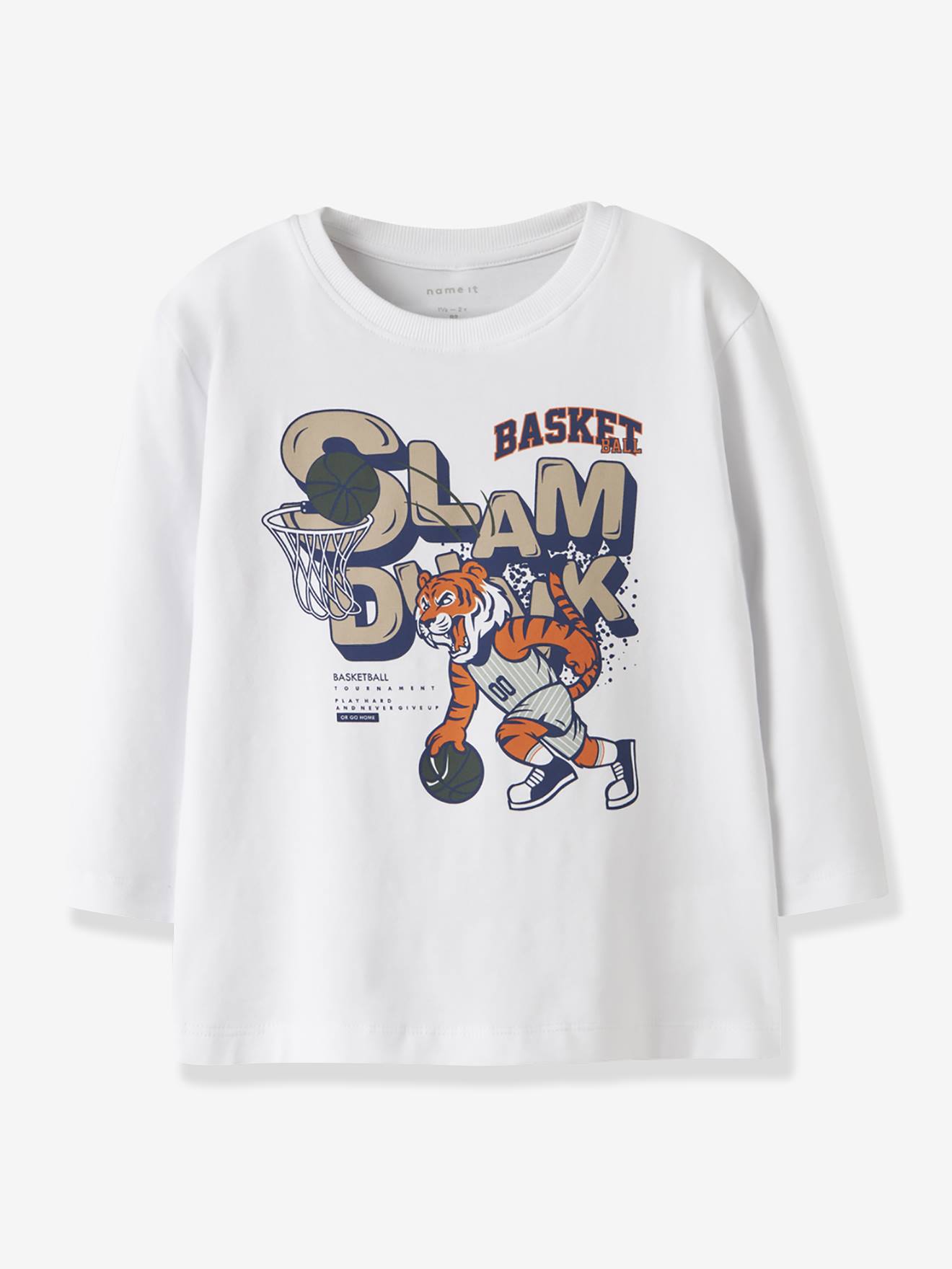 T-shirt met lange mouwen NMMLINCOM NAME IT, boxy pasvorm wit afbeelding