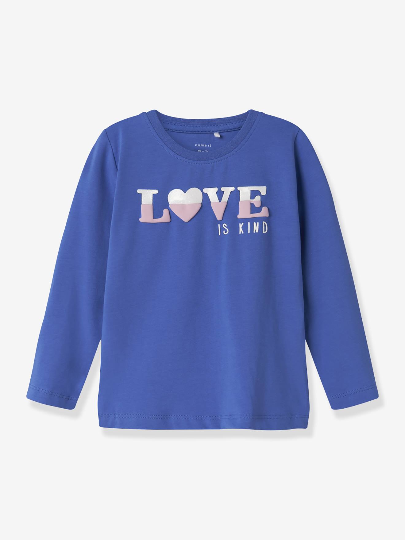 T-shirt met lange mouwen voor meisjes NMFLIRA NAME IT, boxy pasvorm blauw afbeelding
