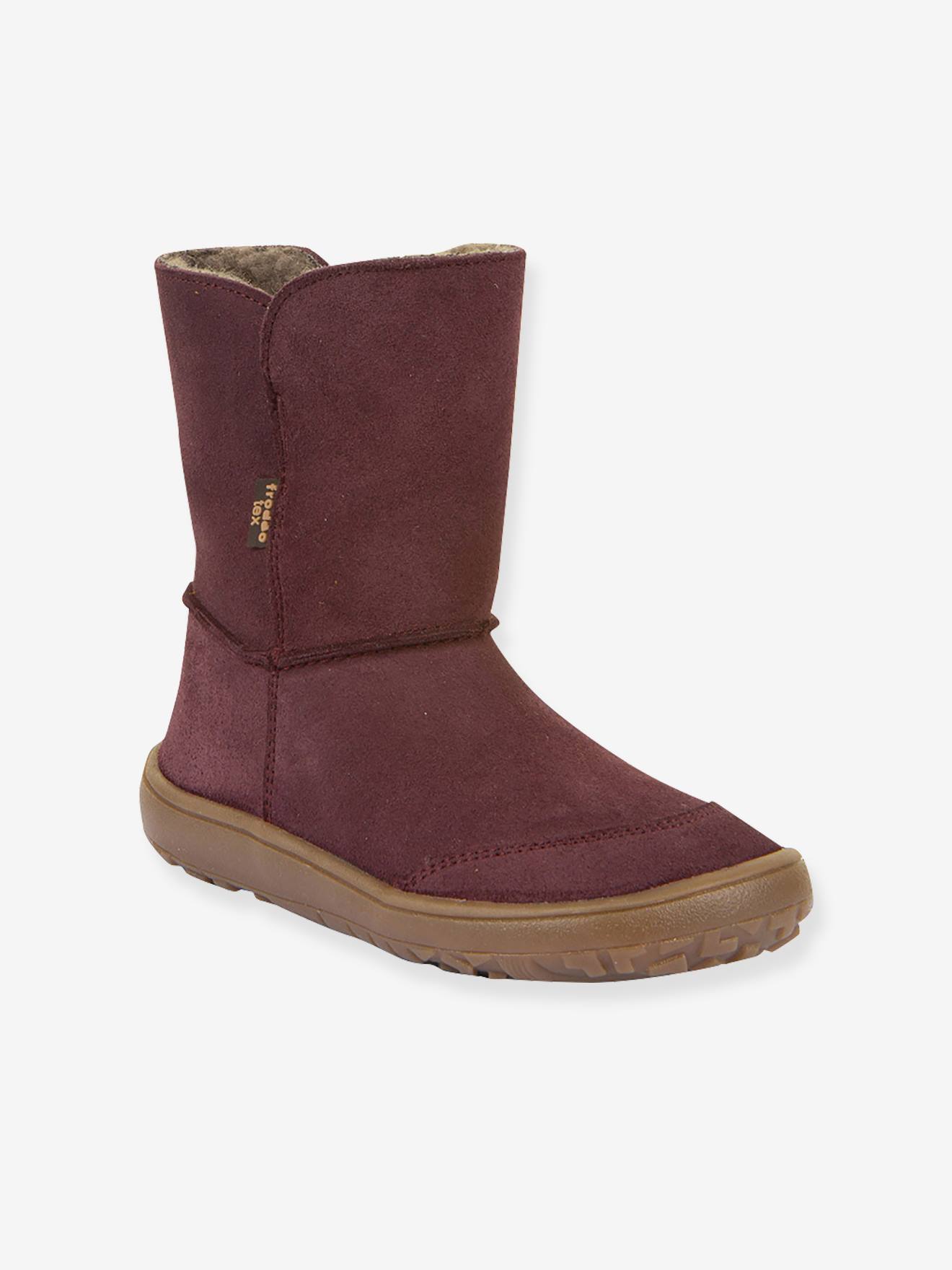 Blotevoetenlaarzen kinderen BAREFOOT TEX SUEDE Froddo bordeauxrood afbeelding