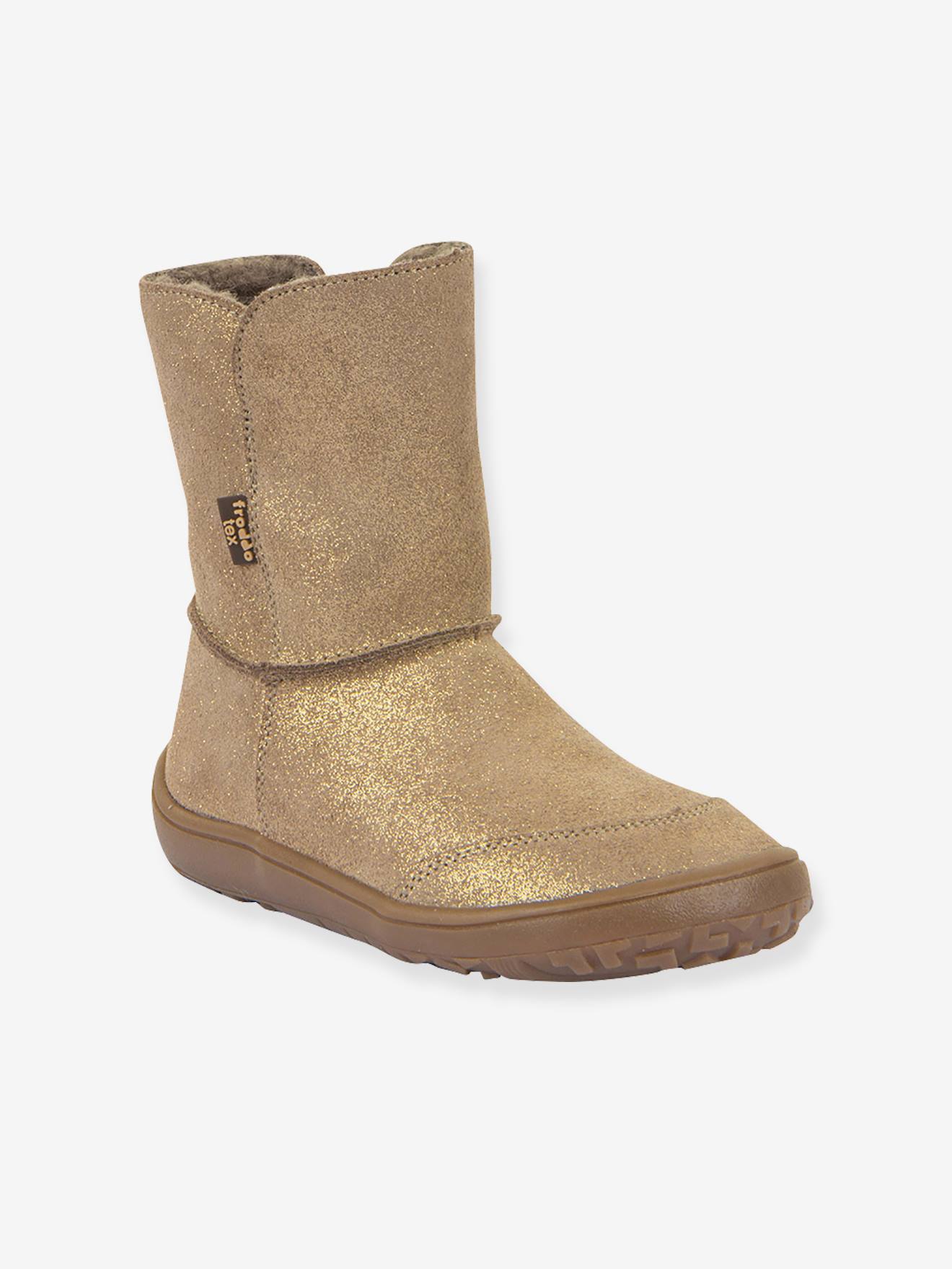Blotevoetenlaarzen kinderen BAREFOOT TEX SUEDE Froddo goud afbeelding