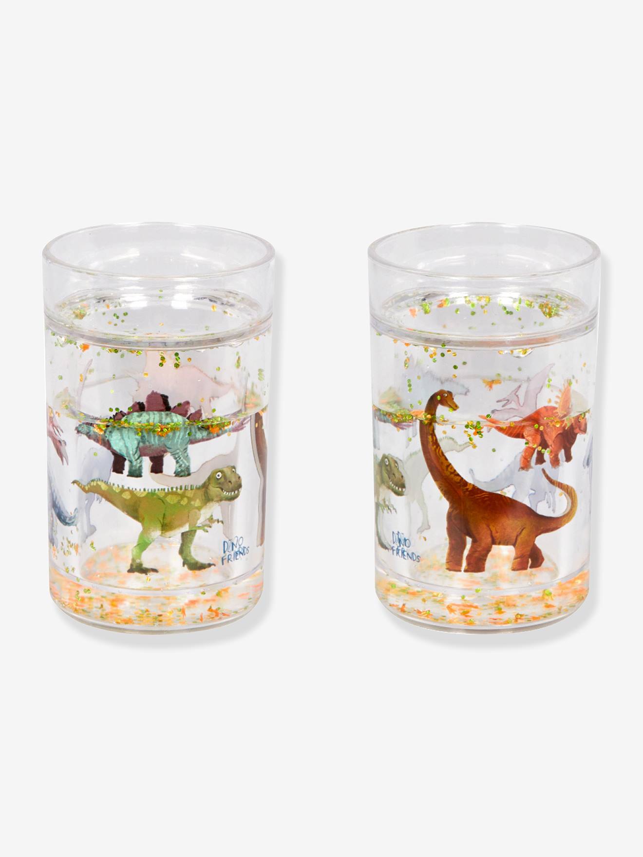 Glitterbeker met rietje voor kinderen DINO FRIENDS DIE SPIEGELBURG meerkleurig