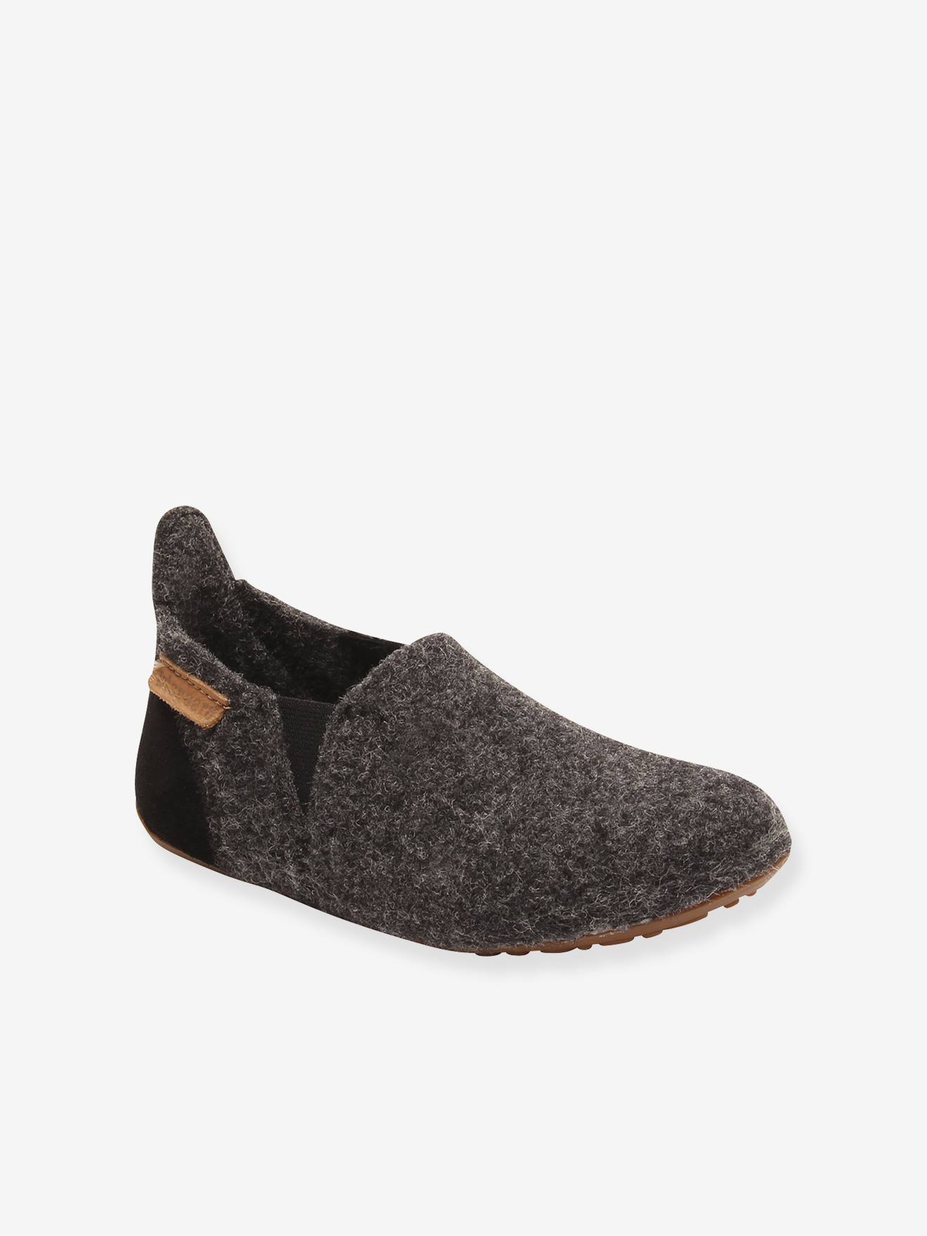 Sloffen van wol voor kinderen SAILOR WOOL BISGAARD antraciet