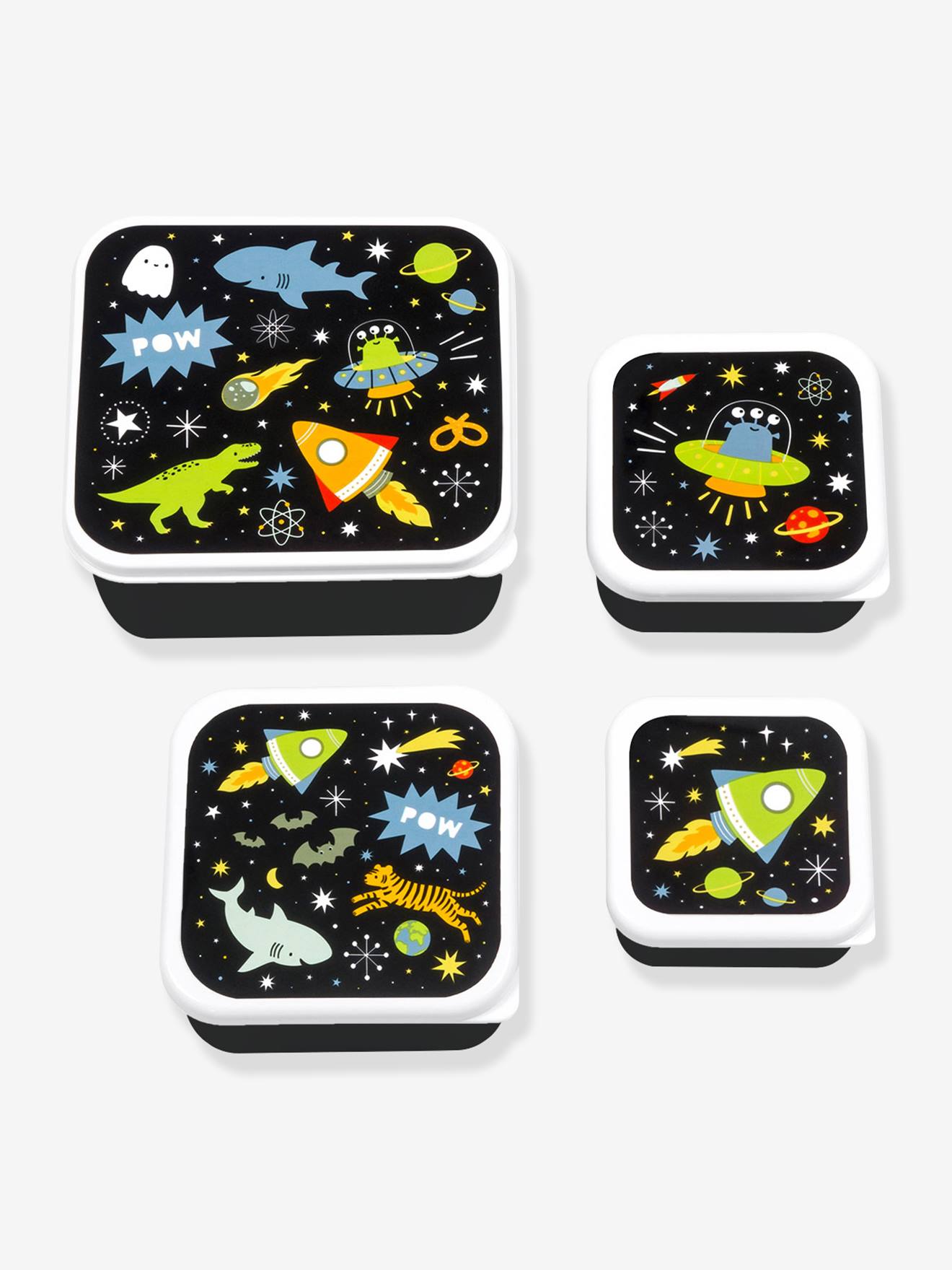 Set van 4 lunchdozen voor kinderen GALAXIE A Little Lovely Company zwart