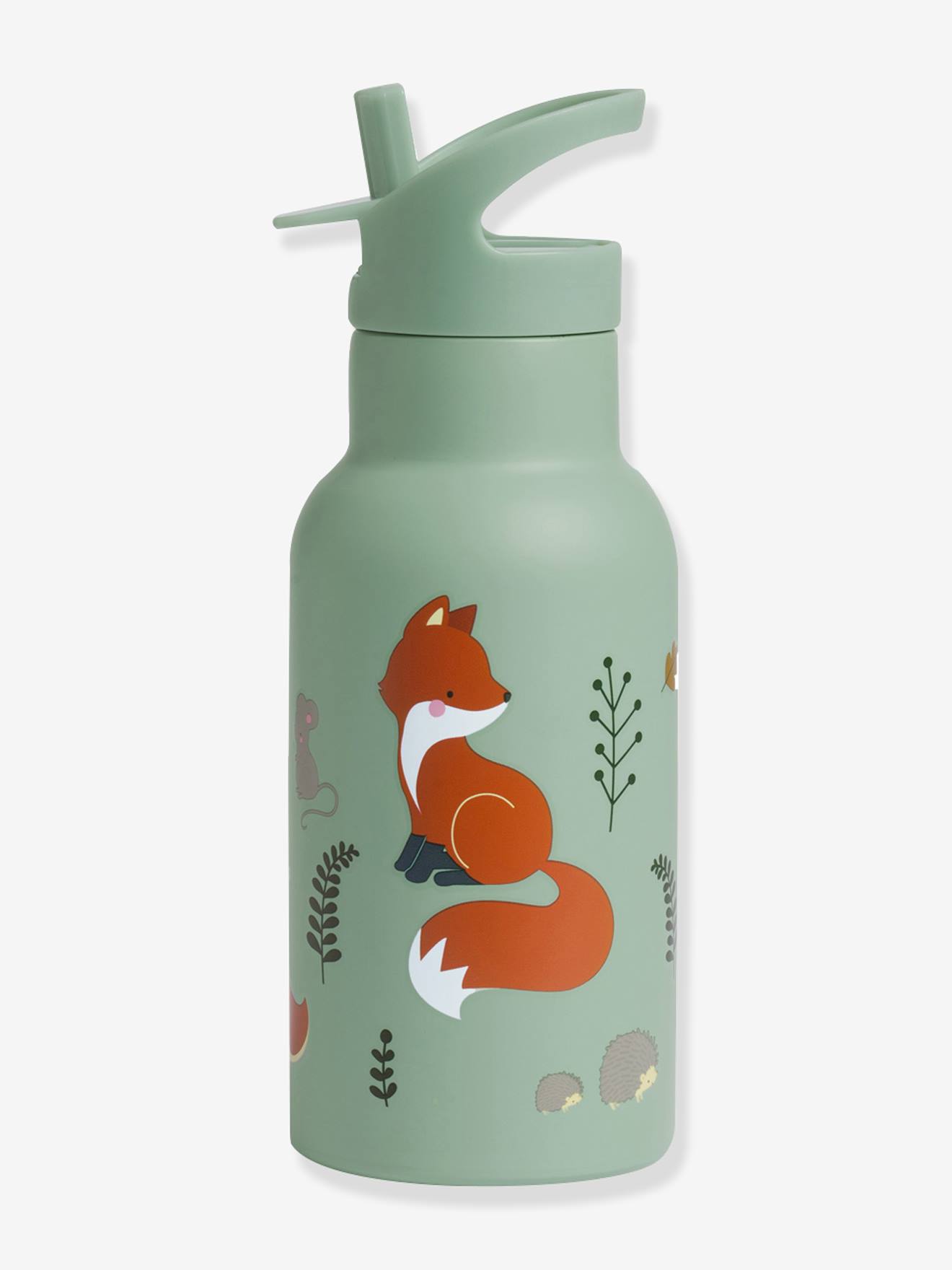 Roestvrijstalen fles voor kinderen BOSVRIENDEN A Little Lovely Company, 350 ml mintgroen