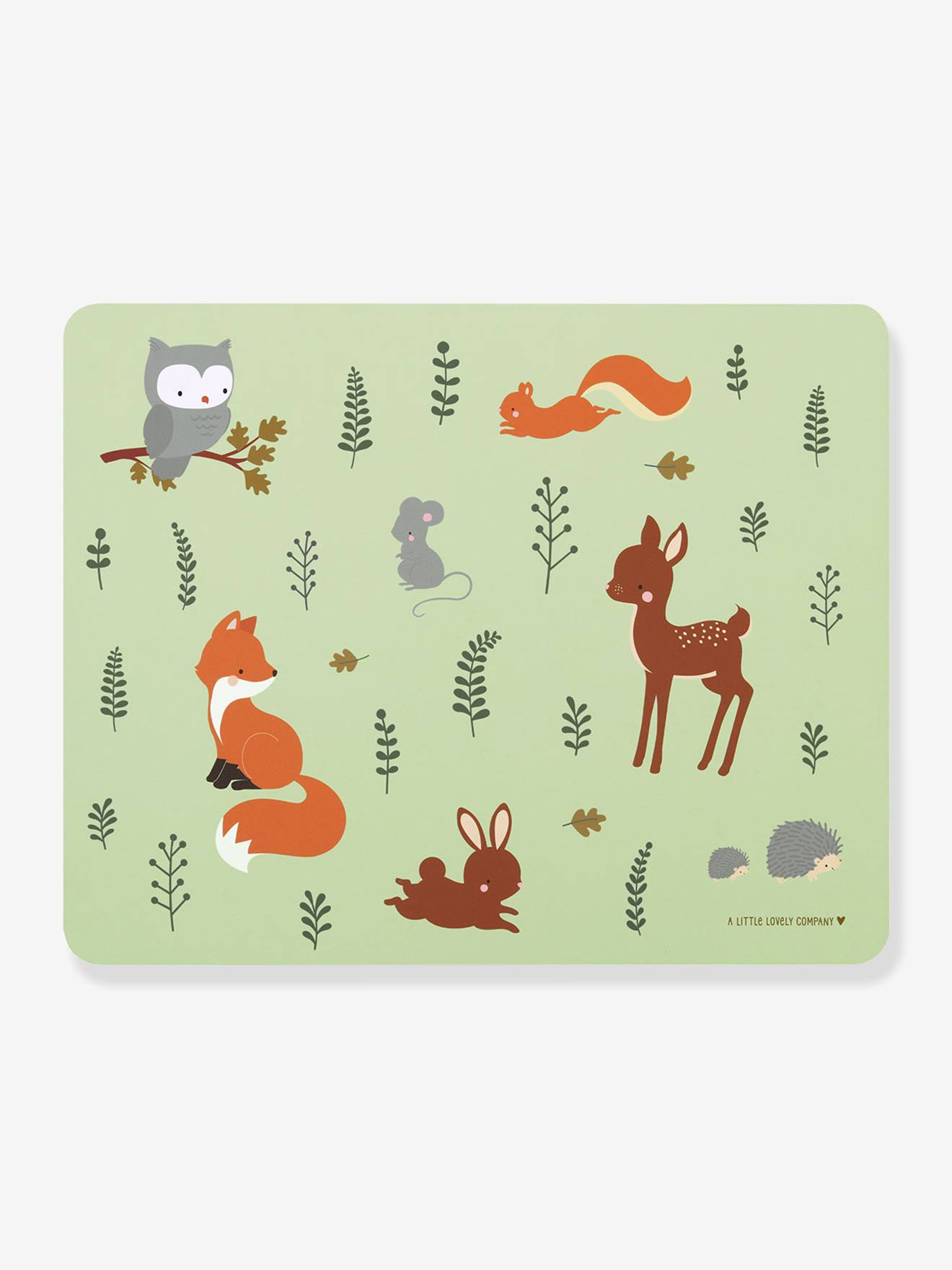 Tafelset voor kinderen VRIENDEN VAN HET BOS A Little Lovely Company mintgroen