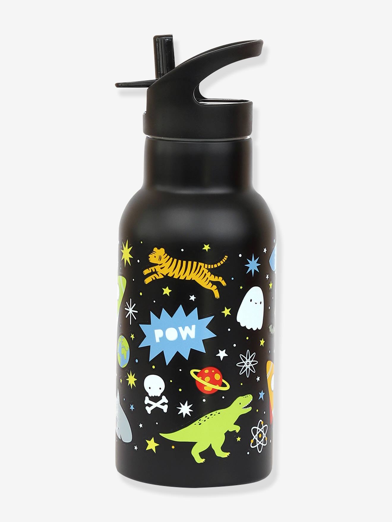 Roestvrijstalen fles voor kinderen GALAXIE A Little Lovely Company, 350 ml zwart