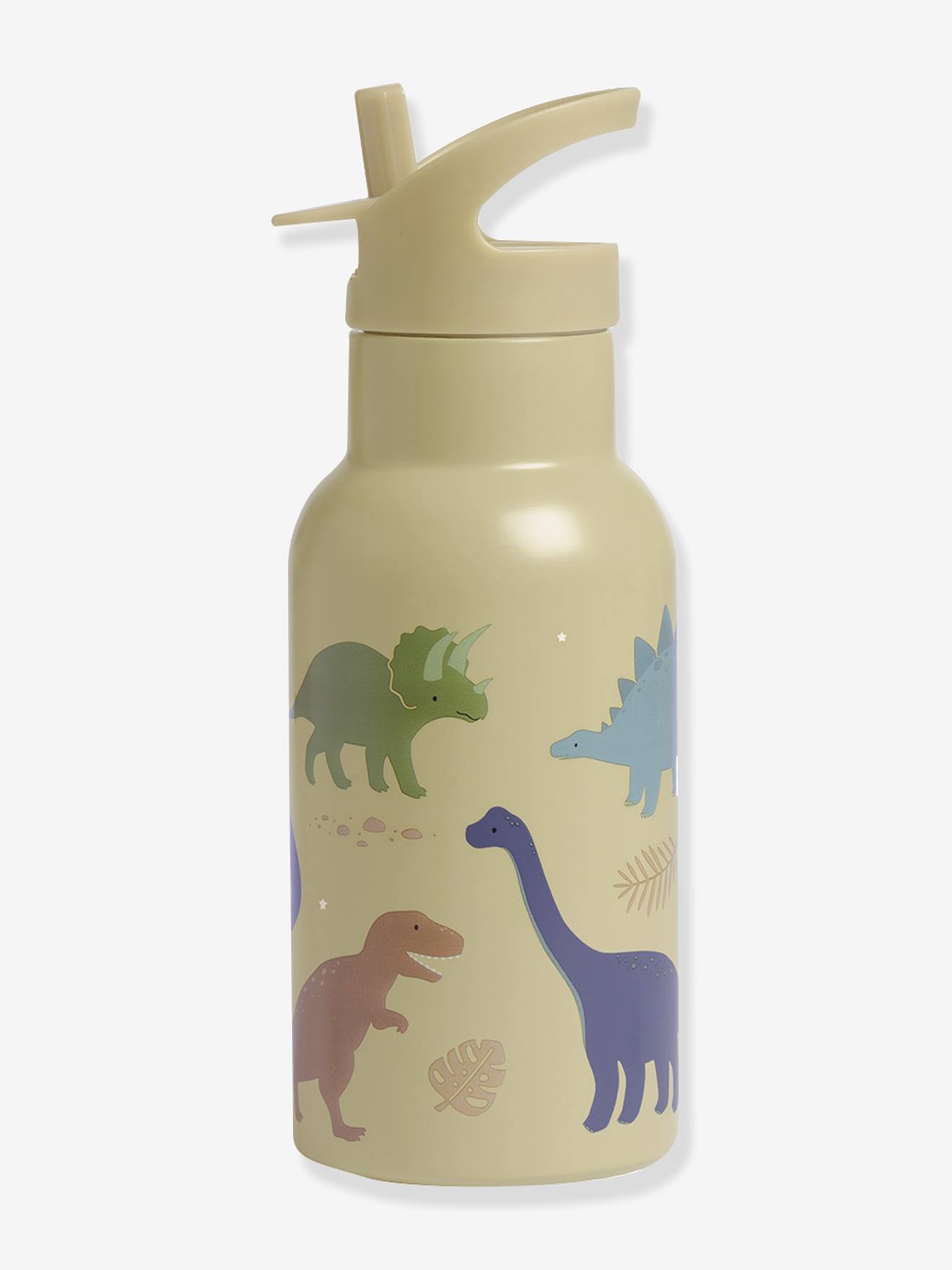 Roestvrijstalen fles voor jongens DINOS A Little Lovely Company, 350 ml kaki