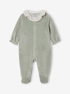 Baby-Pyjama, surpyjama-Aanpasbaar fluwelen slaappakje voor baby met kraag