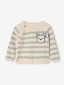 Baby-Gestreepte trui voor pasgeborenen in tricot met sierzak