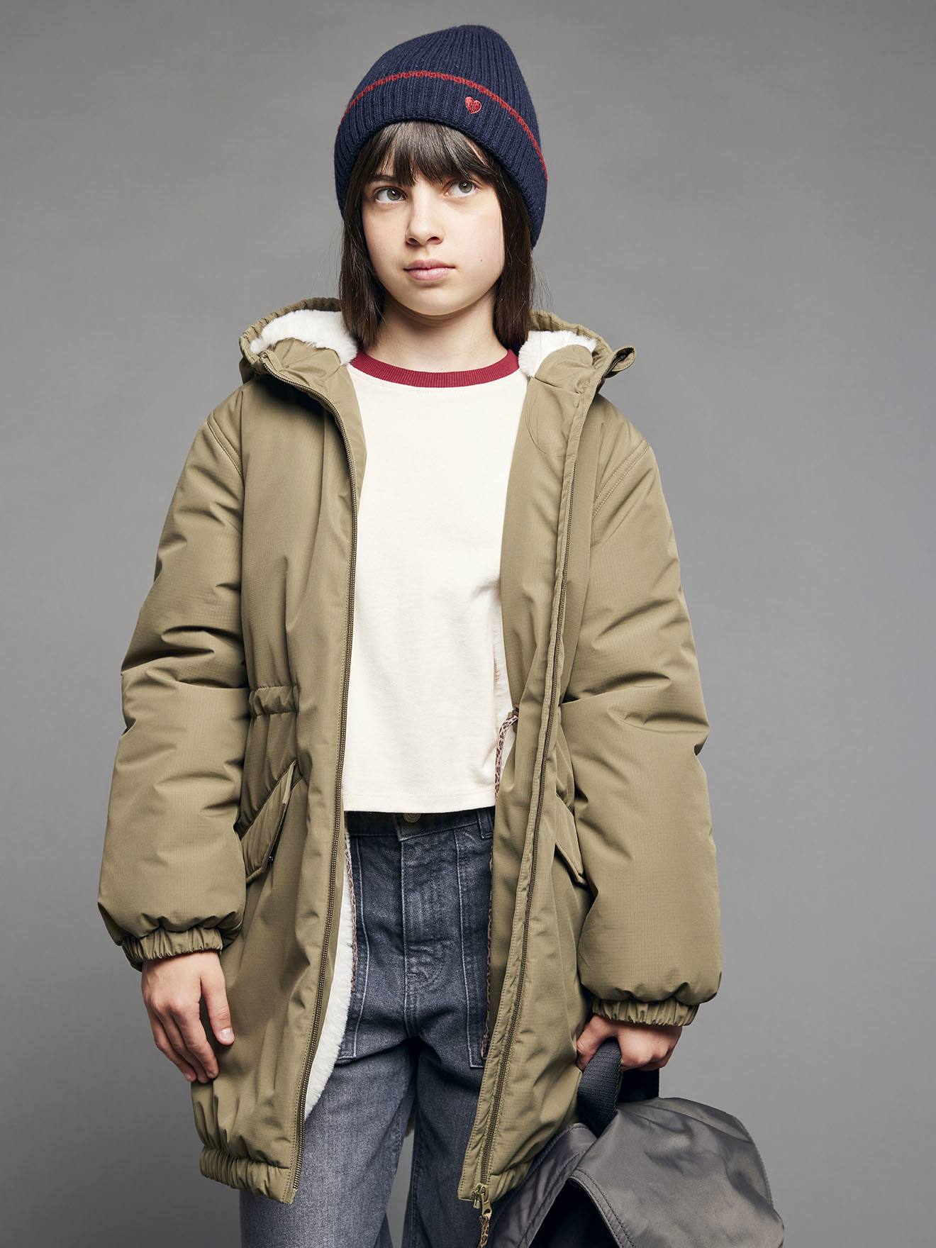 Parka met capuchon voor meisjes JONEN kaki