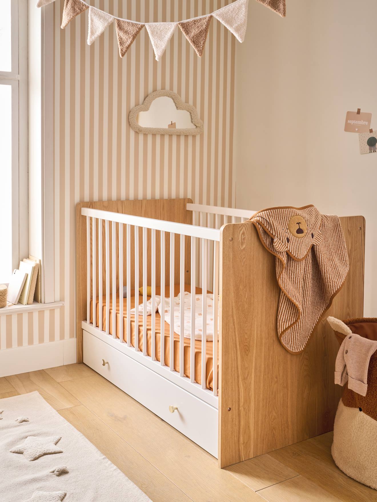 Evolutief babybed 60x120cm MOONLIGHT wit afbeelding