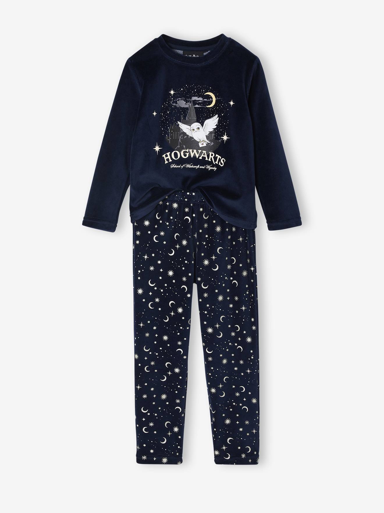 Harry Potter® pyjama voor meisjes in fluweel / velours marineblauw afbeelding