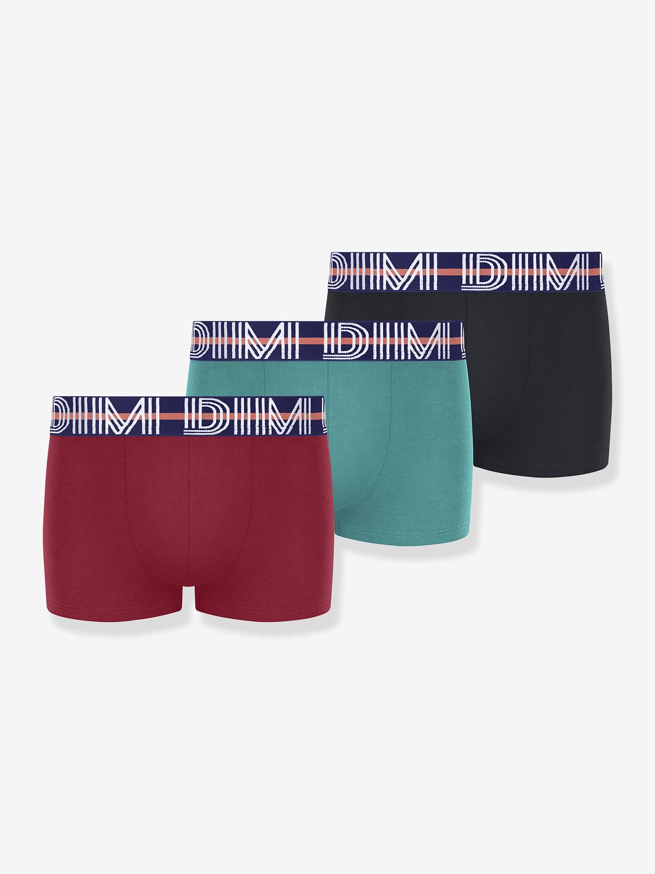 Set van 3 boxershorts voor jongens met contrasterende Ecodim-riem rood
