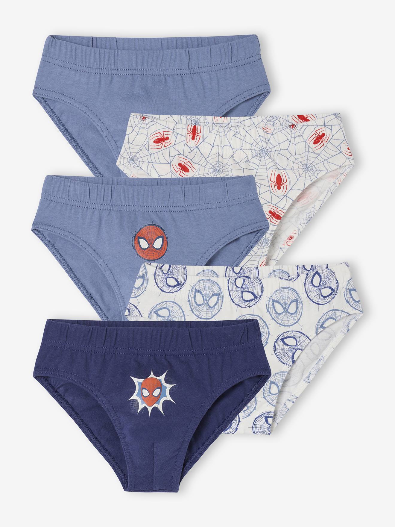 Set van 5 SPIDERMAN Slips voor jongens chambrayblauw afbeelding
