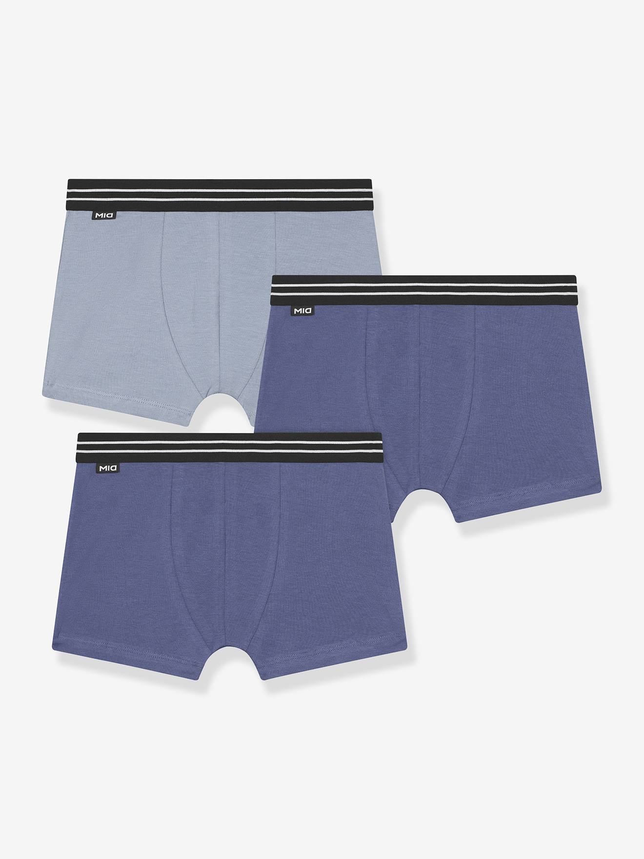 Set van 3 boxershorts voor jongens Ecodim blauw