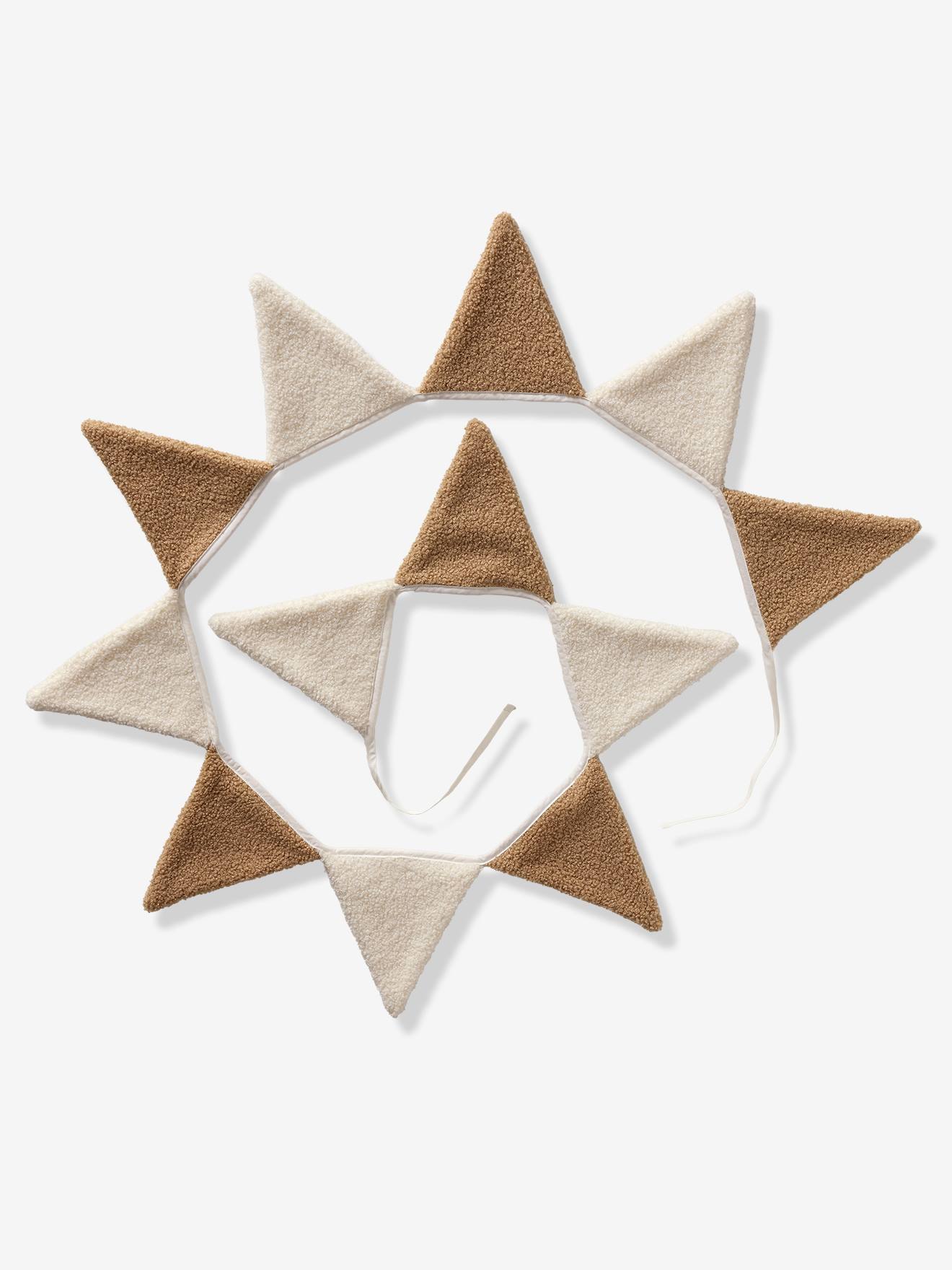 DMSESRLS 2 vlaggetjesslingers voor kinderkamer, chiffon katoenen slinger met kwastjes, 2,6 m voor decoratie kinderkamer, bed, bed, wanddecoratie