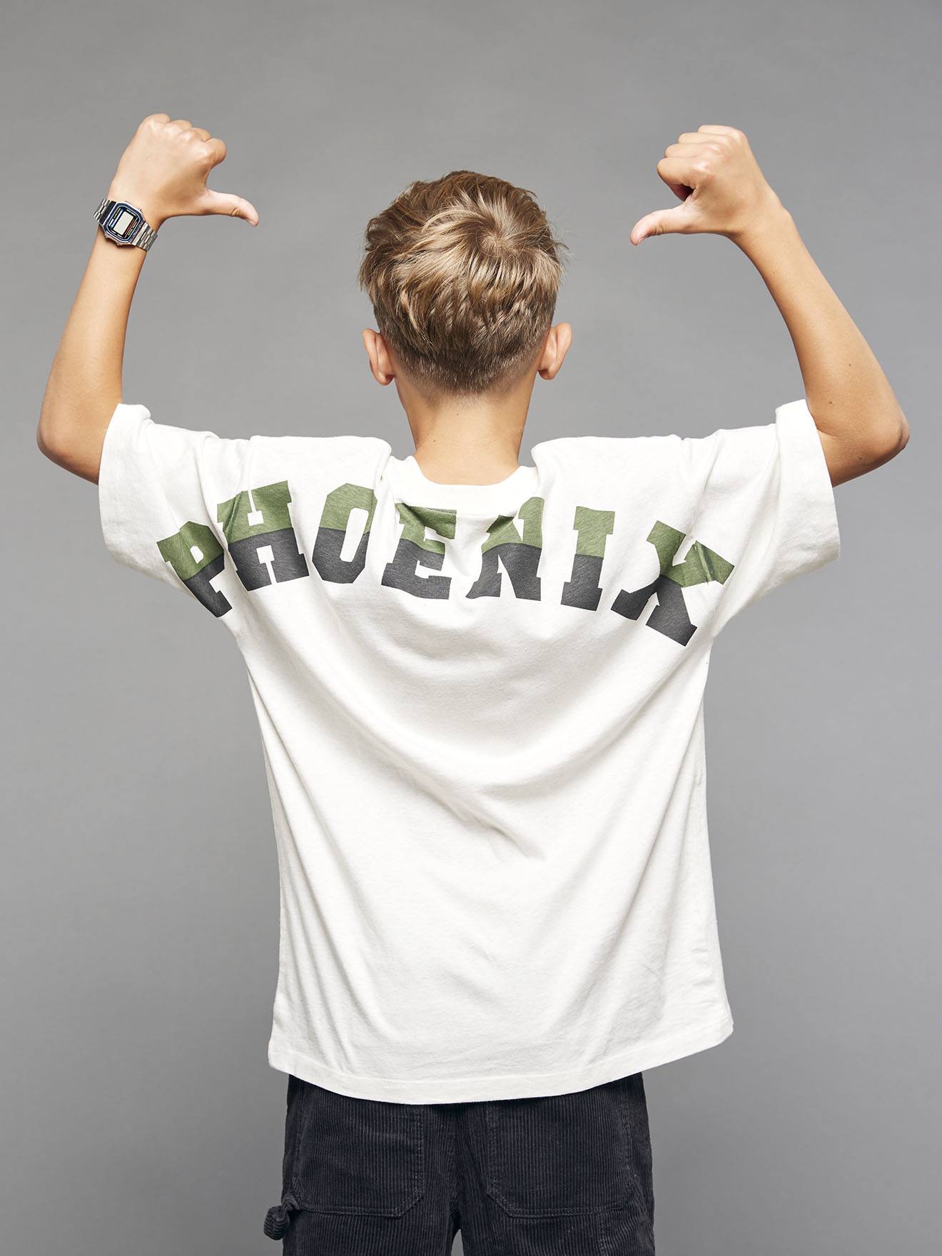 Oversized T-shirt Phoenix JONEN gemêleerd wit afbeelding