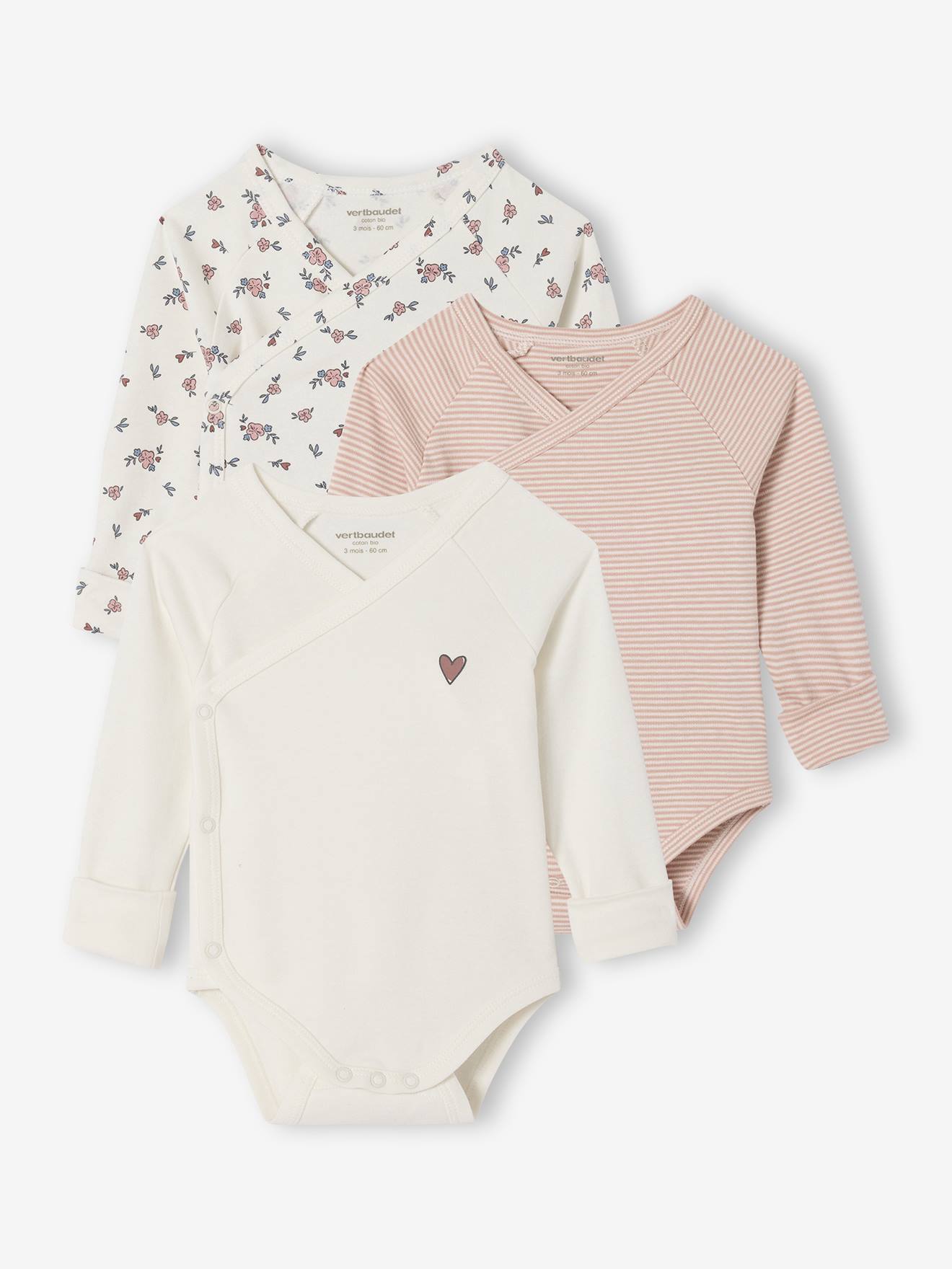 Set van 3 meegroei body's rozen afbeelding