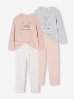 Meisje-Set van 2 pyjama fluweel / velours dieren Meisje