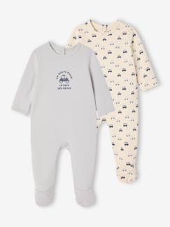Baby-Pyjama, surpyjama-Set van 2 babyslaappakje voor pasgeborenen in fleece "auto's"