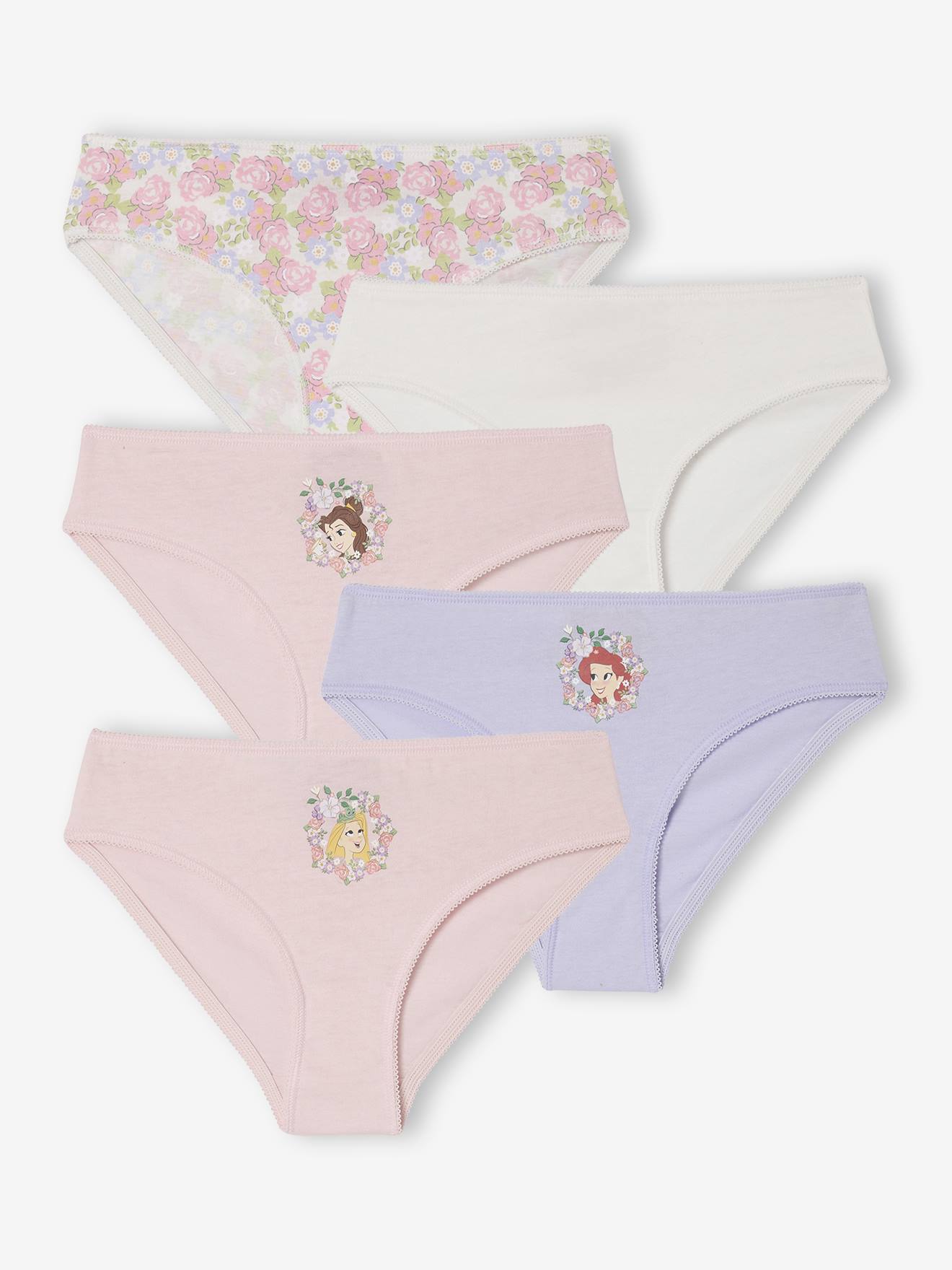 Set van 5 slipjes Disney® Princesses voor meisjes lichtroze afbeelding
