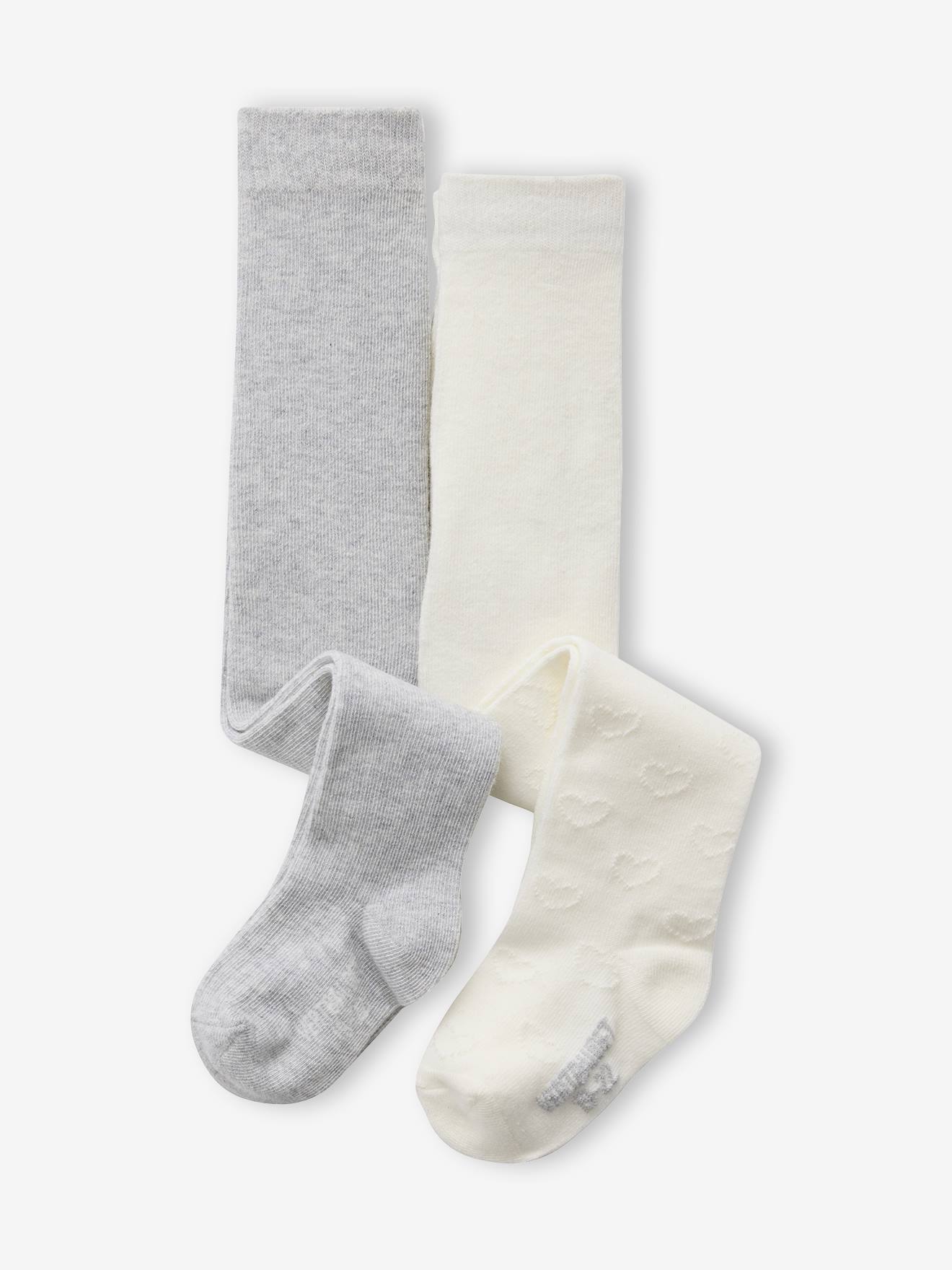 Set van 2 Panty's Baby Meisje Opengebreid ecru afbeelding