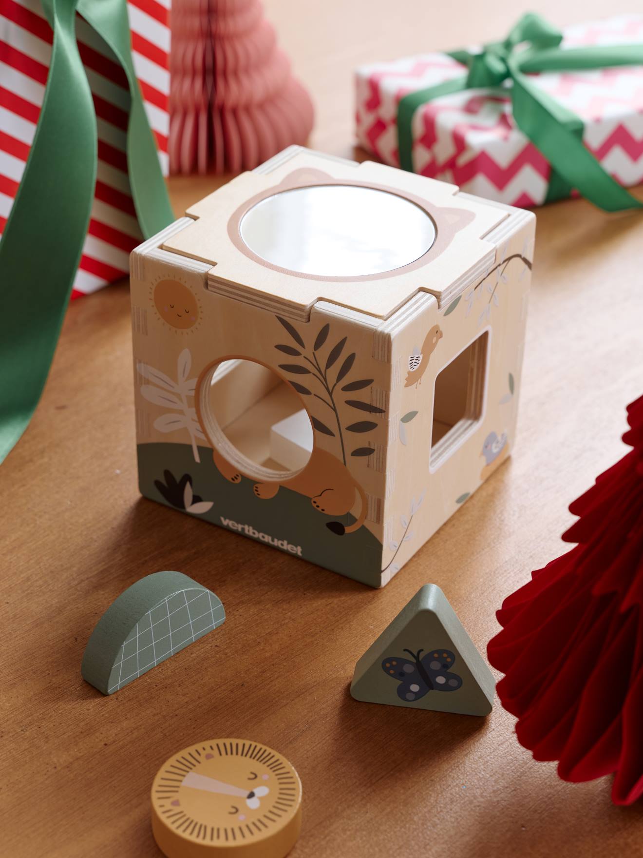Vormendoos met spiegel van FSC®-hout TANZANIE hout afbeelding