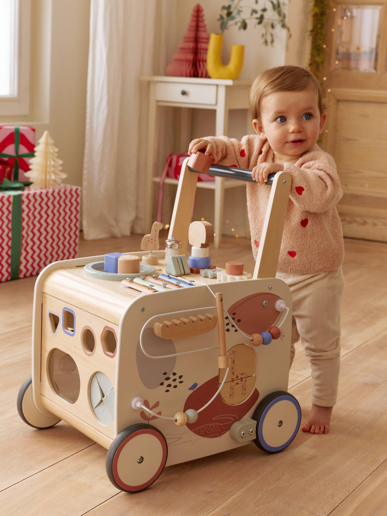 Muzikale loopwagen van FSC®-hout hout afbeelding