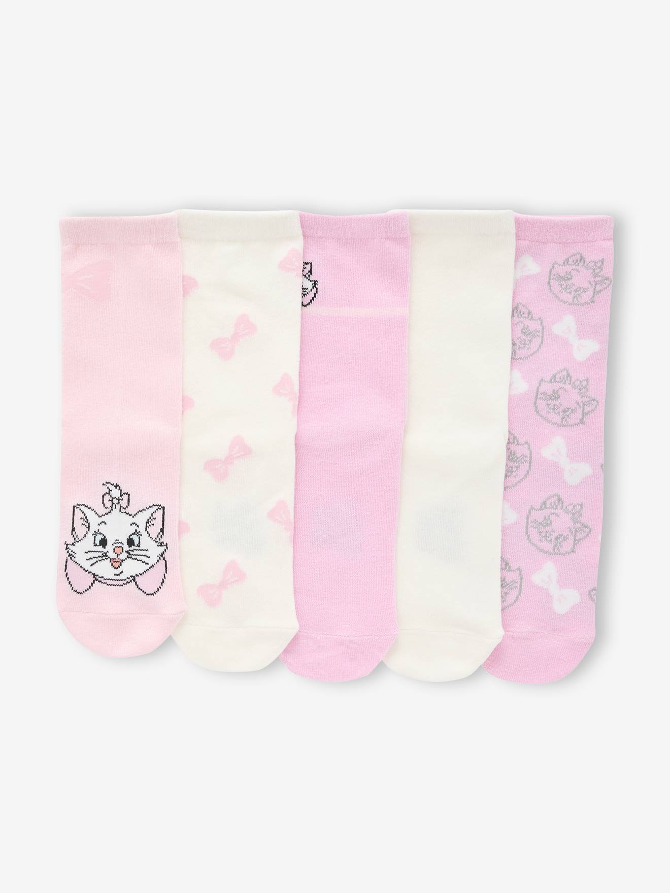 Set van 5 paar sokken voor meisjes DISNEY ANIMALS Marie de Aristokatten rozen afbeelding