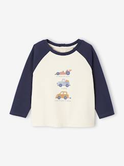 Baby-T-shirt baby met lange mouwen en een geplaatste print aan de voorkant