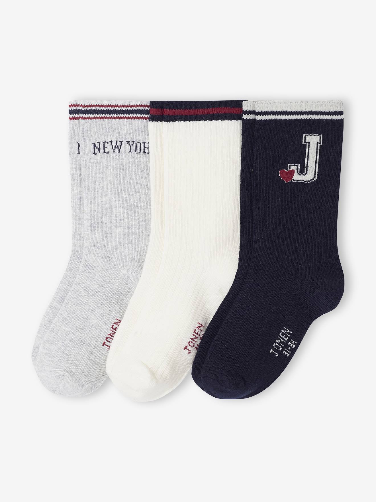 Set van 3 paar JONEN sokken voor meisjes ecru afbeelding