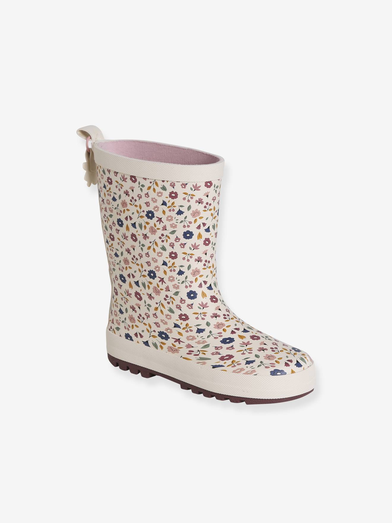 Rubberen regenlaarzen met print voor kinderen, kleutercollectie roze, bedrukt afbeelding
