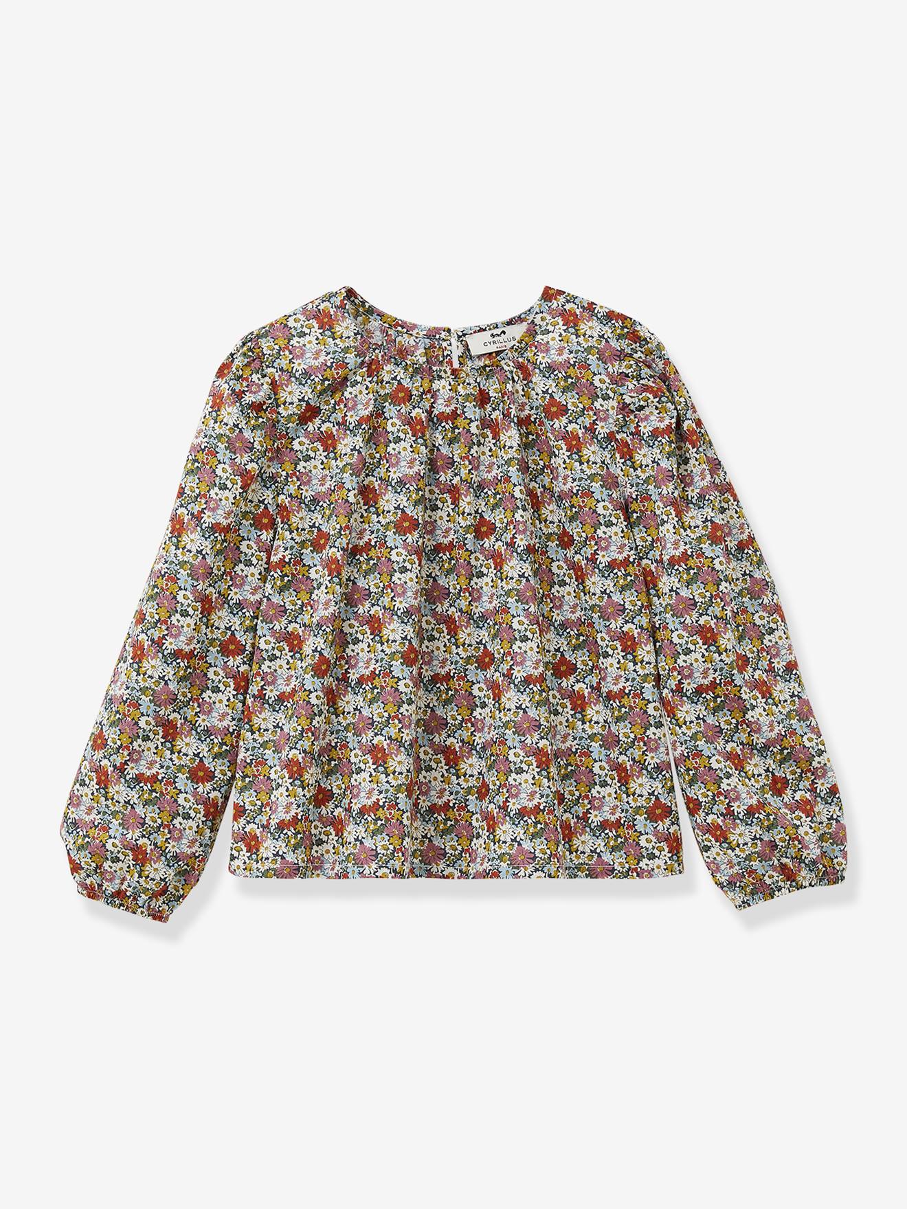 Blouse van Liberty Libby stof voor meisjes CYRILLUS rozen afbeelding