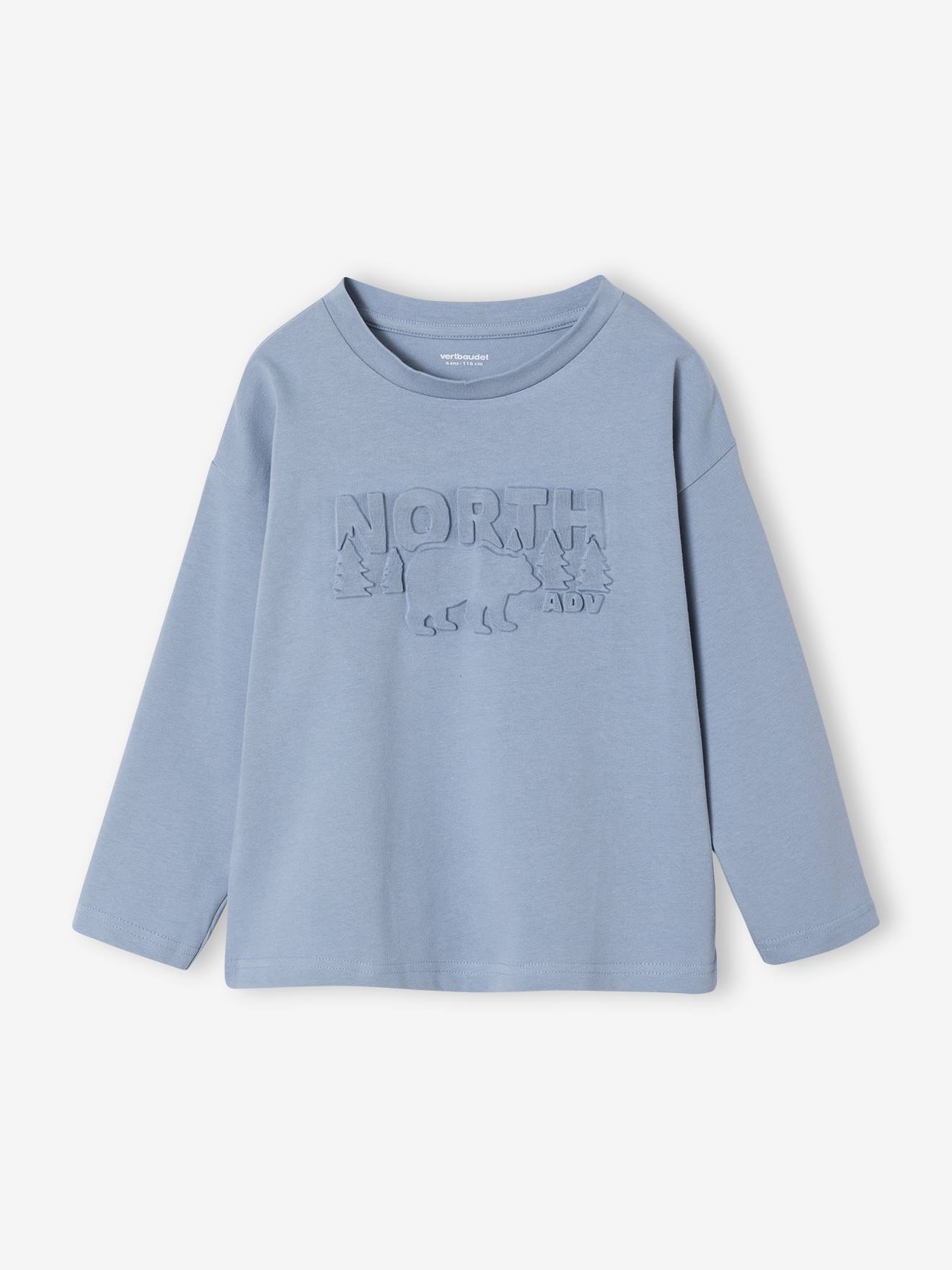 T-shirt met lange mouwen voor jongens lichtblauw afbeelding