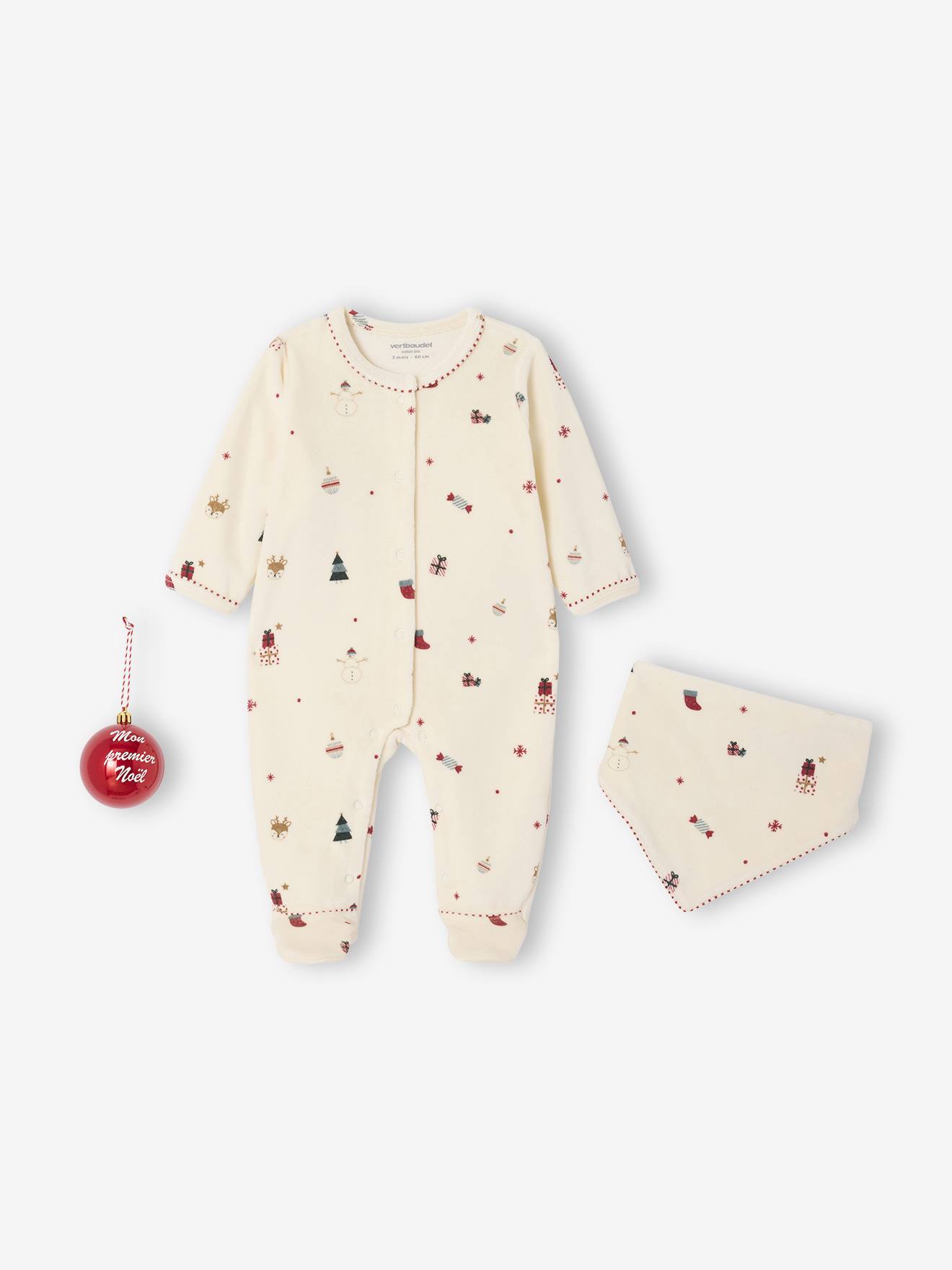 3-delig babyset Kerstmis ecru afbeelding