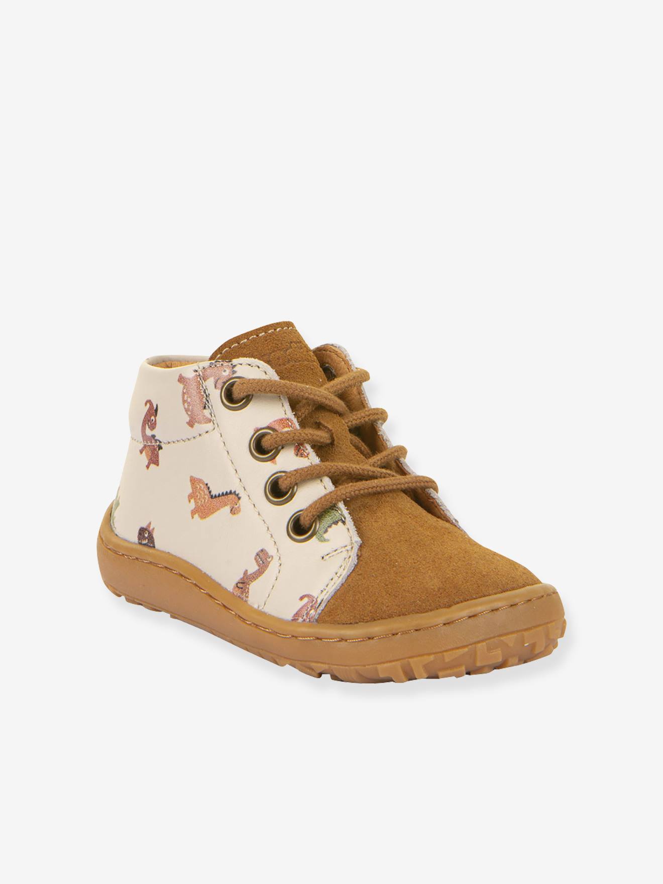 Baby jongen Schoenen voor het leren blootsvoets BAREFOOT FIRST STEP VETERS Froddo karamel afbeelding