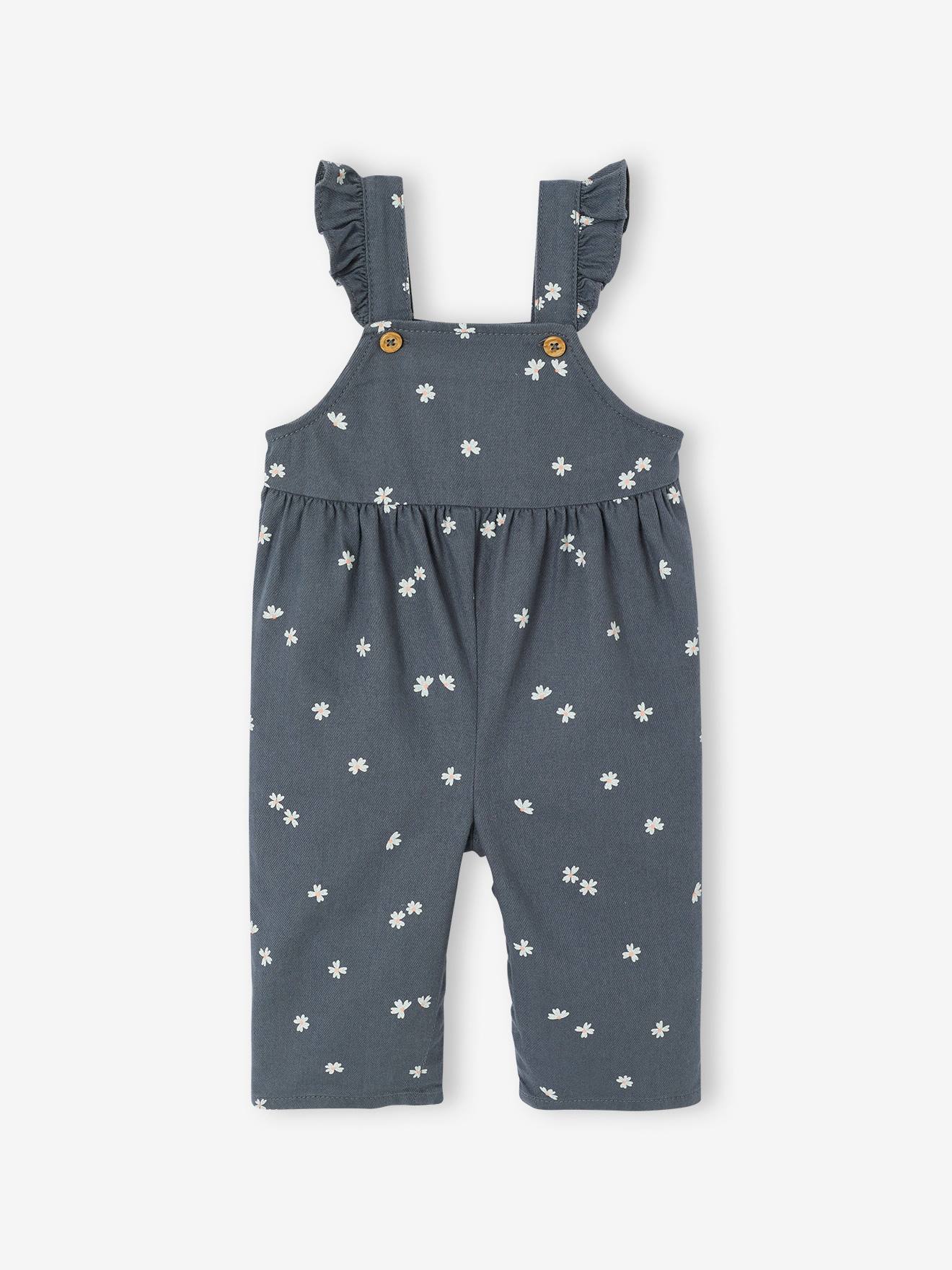 Salopet voor baby's van bedrukte twill leigrijs afbeelding